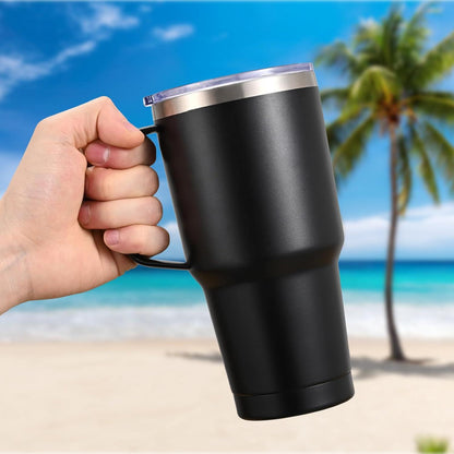 Livole 30oz Doppelwandiger Thermobecher mit Strohhalm-Edelstahl