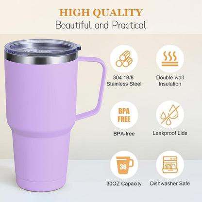 Livole 30oz Doppelwandiger Thermobecher mit Strohhalm und