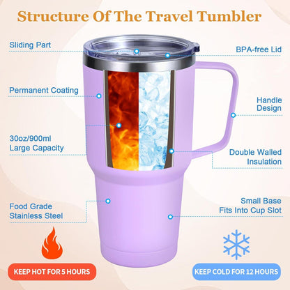 Livole 900ml Thermobecher Strohhalm Henkel Edelstahl Isoliert
