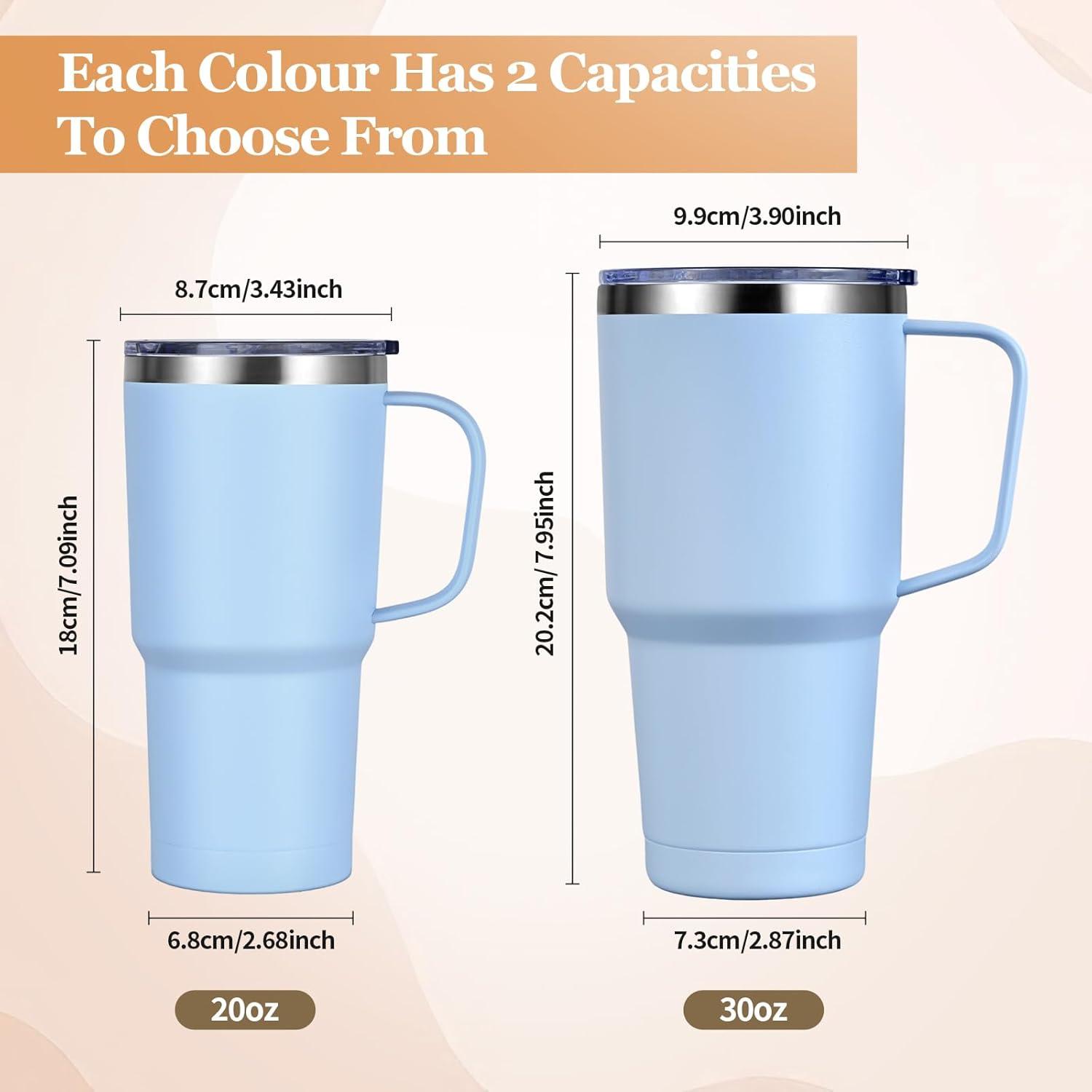 Livole 30oz Thermobecher Strohhalm Henkel Edelstahl Isolierter Camping Becher