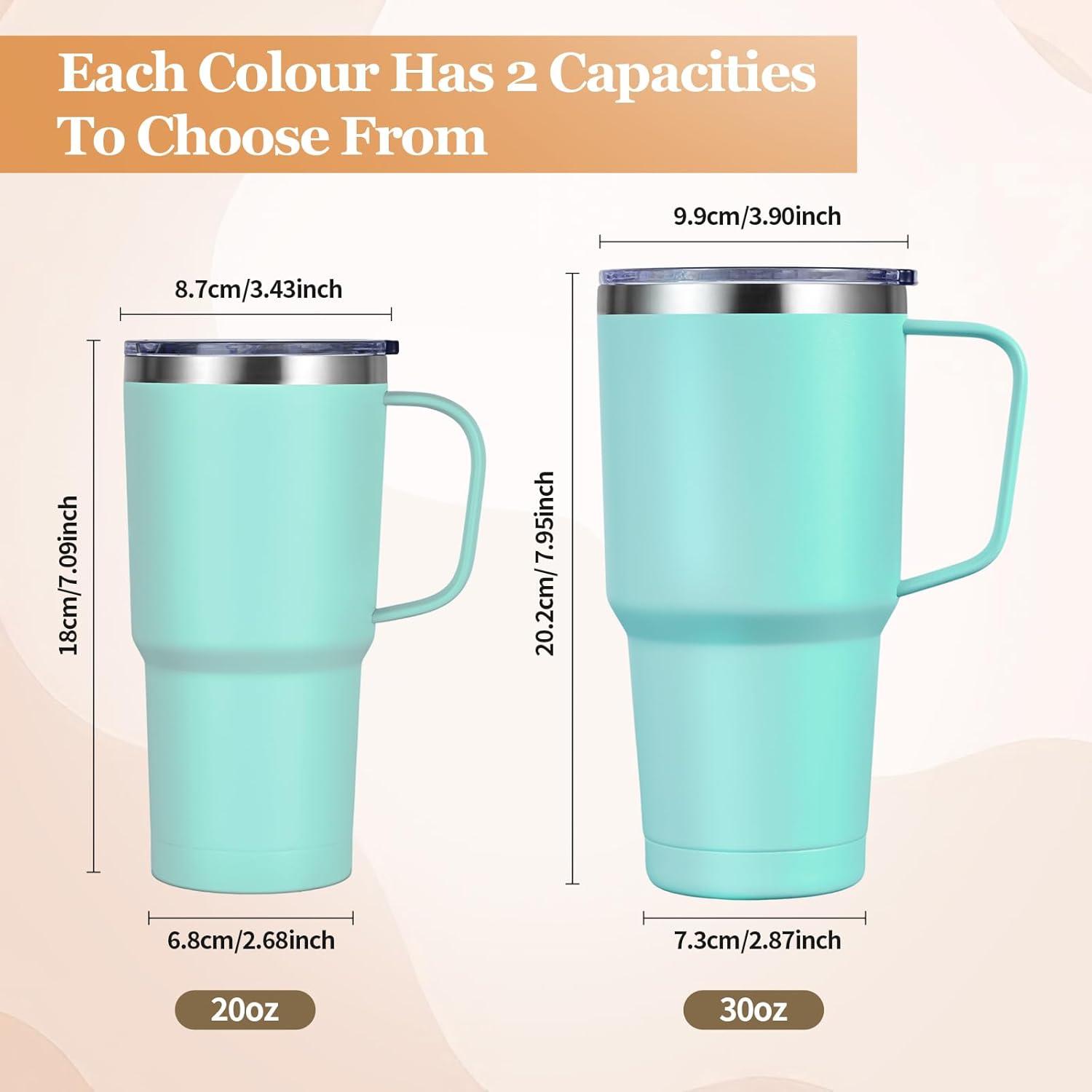 Thermobecher Vakuum Kaffeebecher 600ml mit Henkel Mintgrün