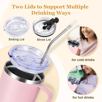 Livole Thermobecher 30oz 900ml Strohhalm Henkel Edelstahl Isoliert Kaffee