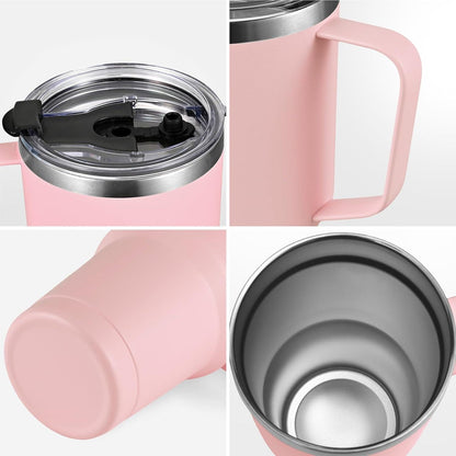 30oz 900ml Doppelwandig Thermobecher mit Strohhalm Henkel Edelstahl