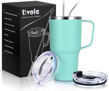 Livole 30oz Doppelwandiger Thermobecher Strohhalm Henkel Edelstahl