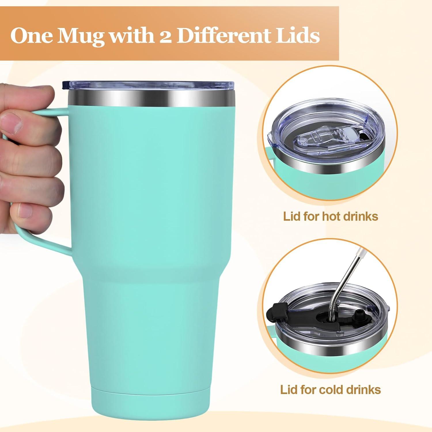 Livole 30oz Doppelwandig Isolierter Edelstahl Thermobecher Mintgrün