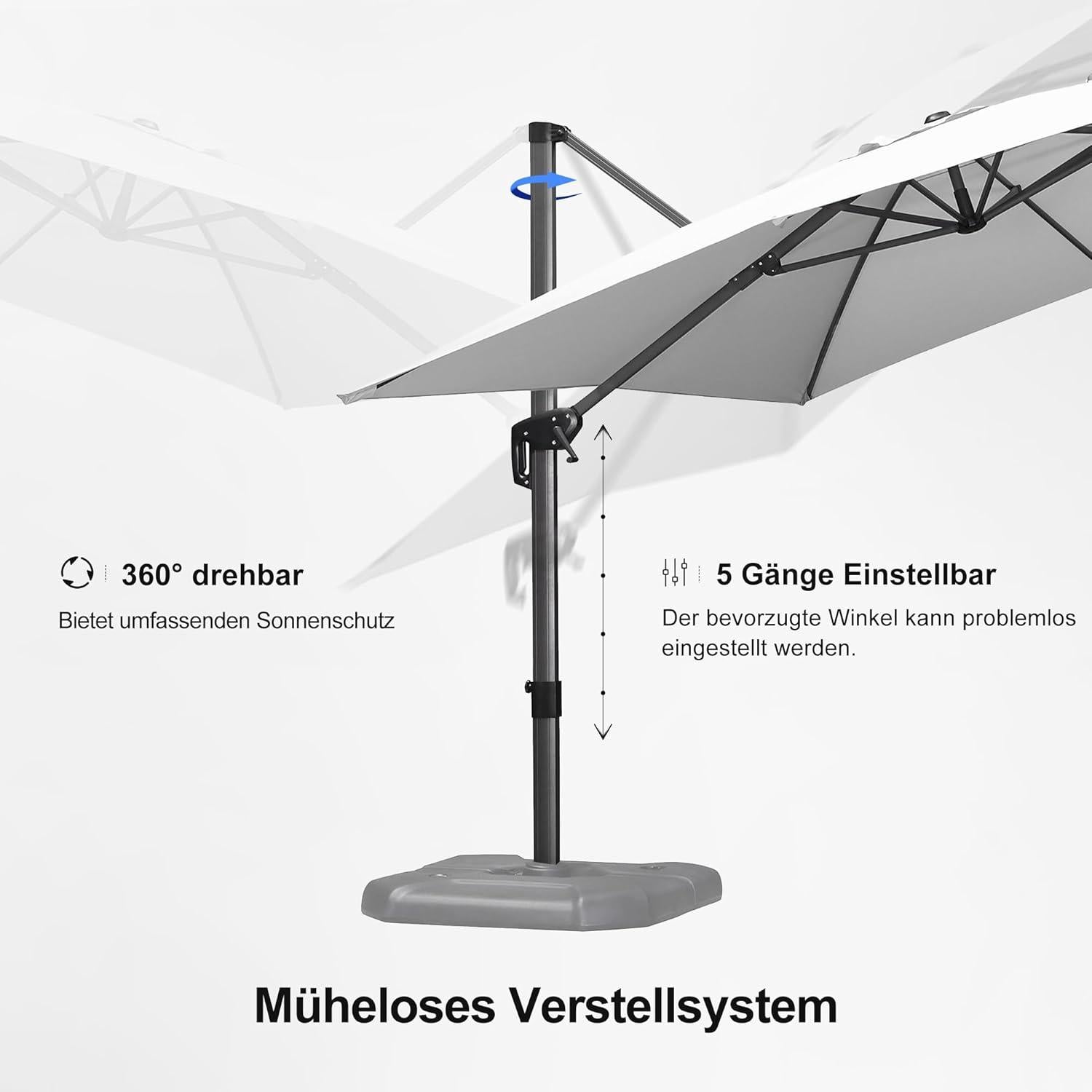 Sonnenschirm 270x350cm Ampelschirm Aluminium UV-beständig
