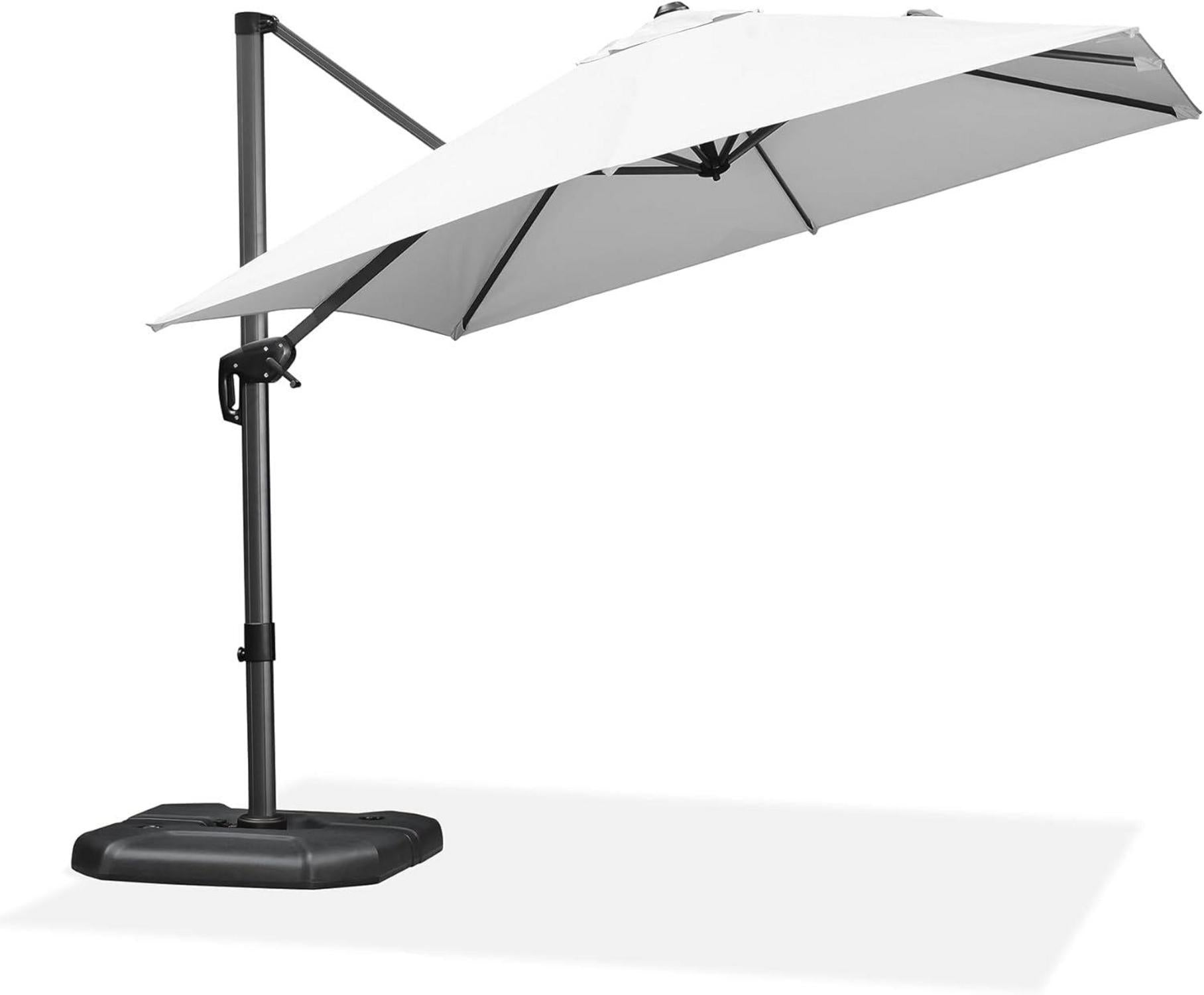 Ampelschirm 270x270cm, Sonnenschirm Kurbel, Alu-Gestell, Gartenschirm UV-beständig