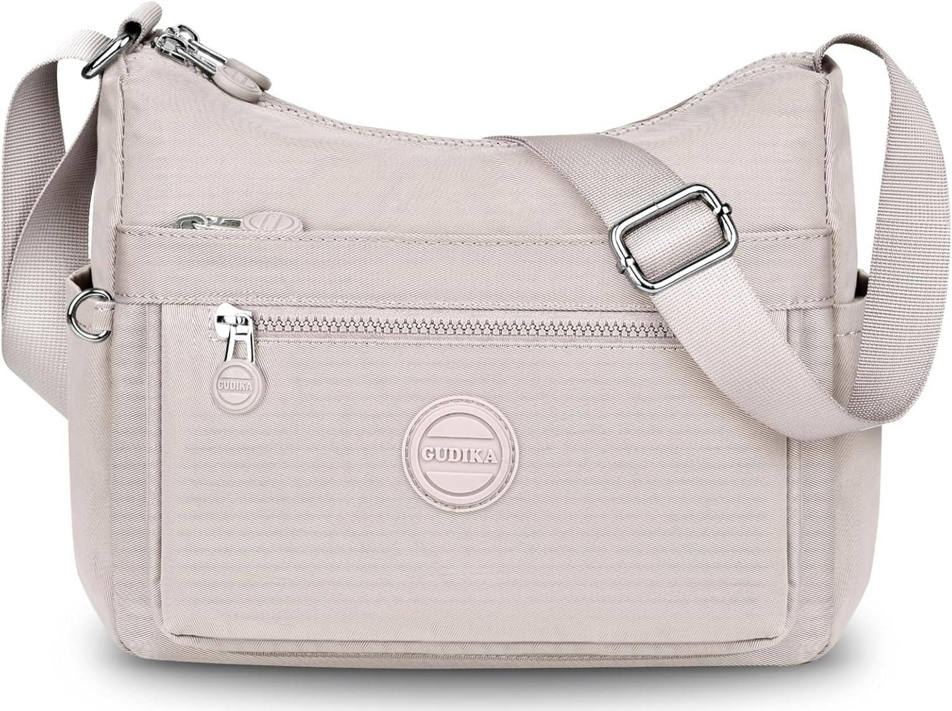 Umhängetasche Damen Nylon Crossbody Bag Wasserdicht Beige