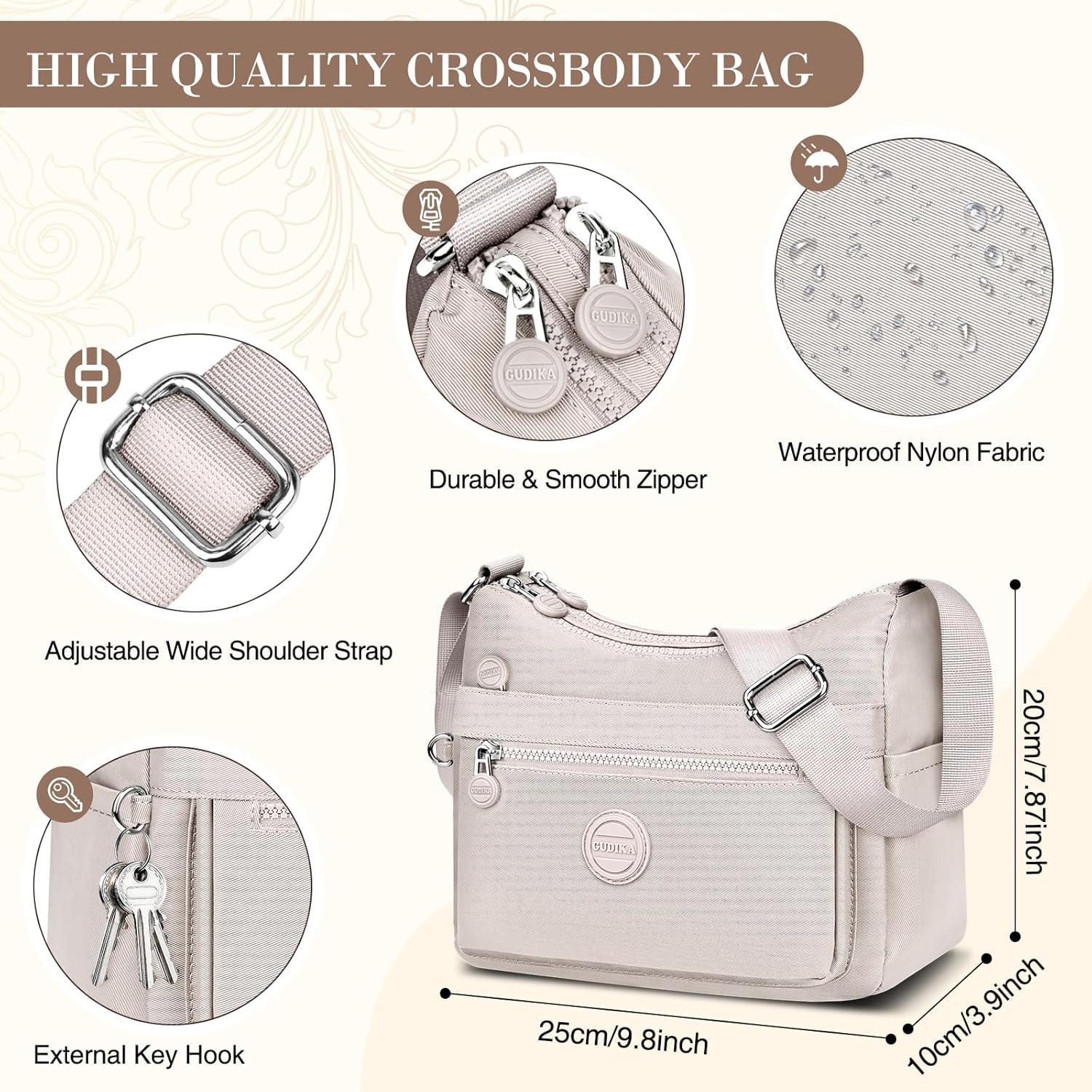 VOBUKE Umhängetasche Damen Nylon Crossbody Bag Wasserdicht