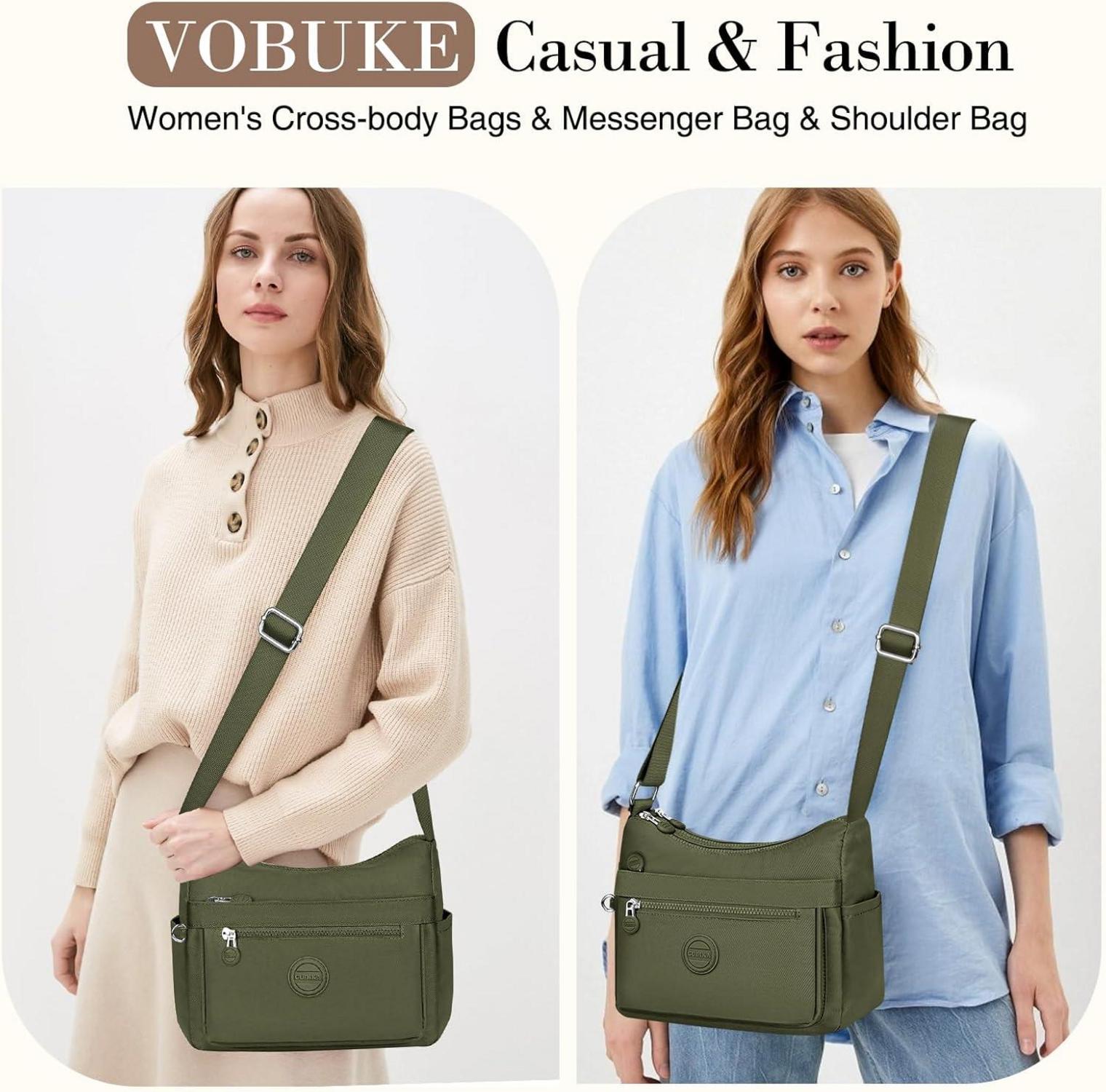 Damen Umhängetasche Nylon Wasserdicht Mittelgroß Verstellbarer Schultertasche