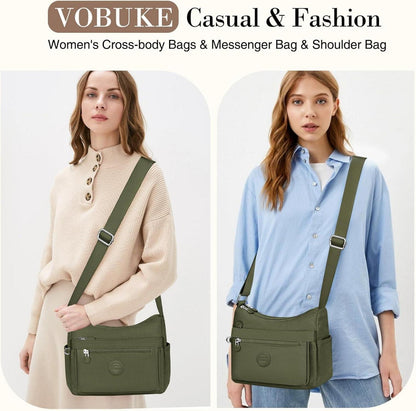 Damen Umhängetasche Nylon Wasserdicht Mittelgroß Verstellbarer Schultertasche