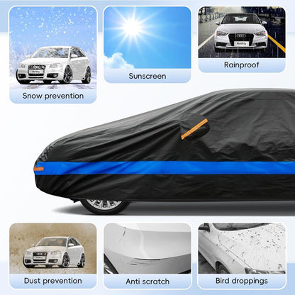 Wasserdichte Autoabdeckung für Limousine (450-470cm) – Schutz vor Wetter & UV