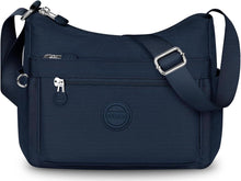 Umhängetasche Damen Nylon Wasserdicht Crossbody Bag Fächer Marineblau