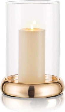 Windlicht Kerzenständer Glaszylinder Stumpenkerzen Deko Gold