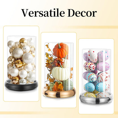 Großes Windlicht Kerzenständer mit Glaszylinder für Wohnzimmer Hochzeit Gold