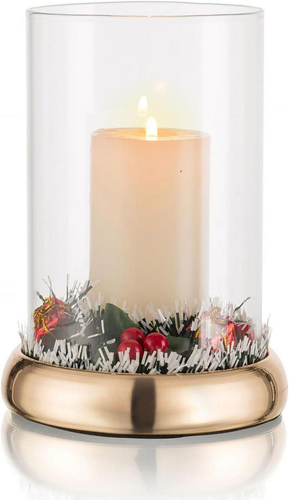 Windlicht Glas Kerzenständer mit Glaszylinder für Stumpenkerzen in