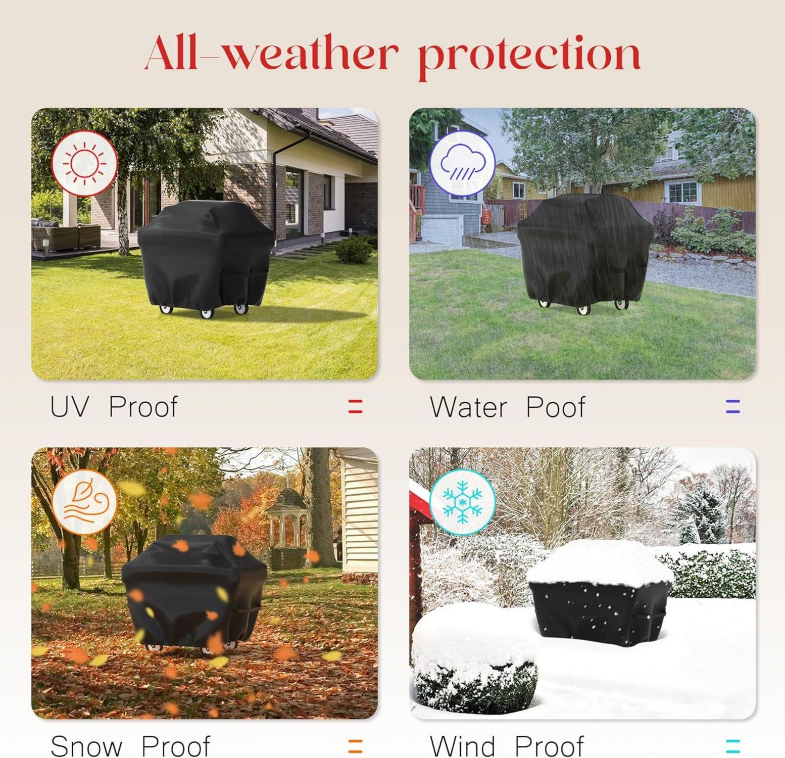 Wetterfeste Grillabdeckung für Gasgrill 100x60x90cm UV-beständig