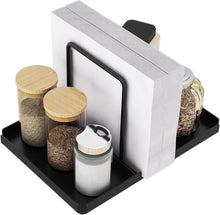 Serviettenhalter Schwarz Metall Caddy Salz Pfefferstreuer Upgrade 14cm