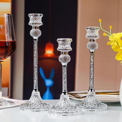 Kristall Kerzenständer Set of 3 Stabkerzenhalter