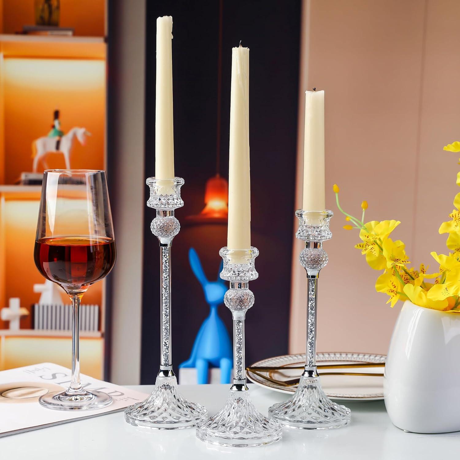 Kristall Kerzenständer Set für Hochzeit Weihnachten Deko