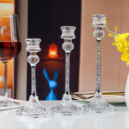 Kristall Kerzenständer Set 3er Glas Hochzeit Weihnachten Advent