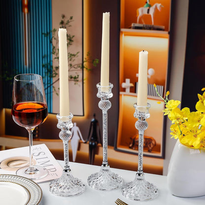 Kristall Kerzenständer Set 3tlg. für Hochzeit Weihnachten