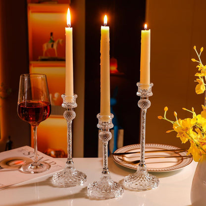 Kristall Kerzenständer Set 3er Glas Hochzeit Weihnachten Advent