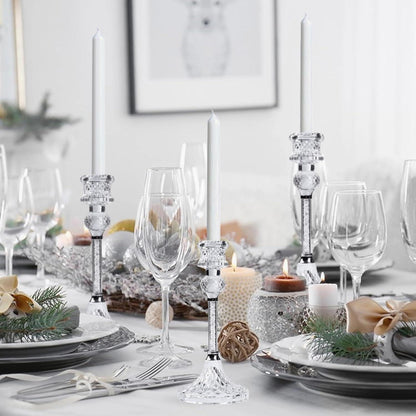 Kristall Kerzenständer Set 3 Stabkerzen Glas Hochzeit Weihnachten