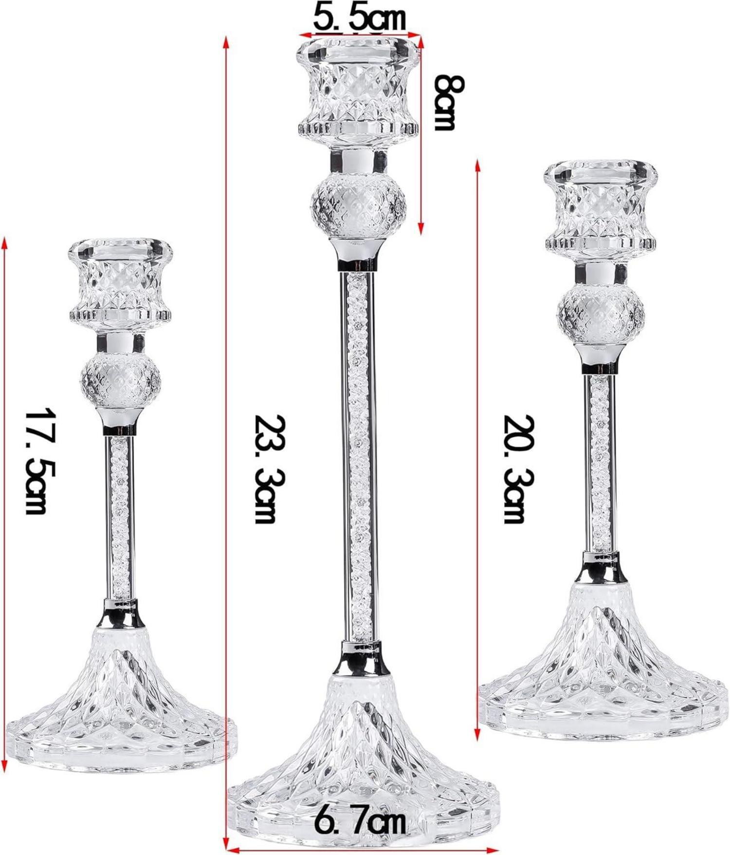 Kristall Kerzenständer Set 3 Stabkerzen Glas Hochzeit Weihnachten