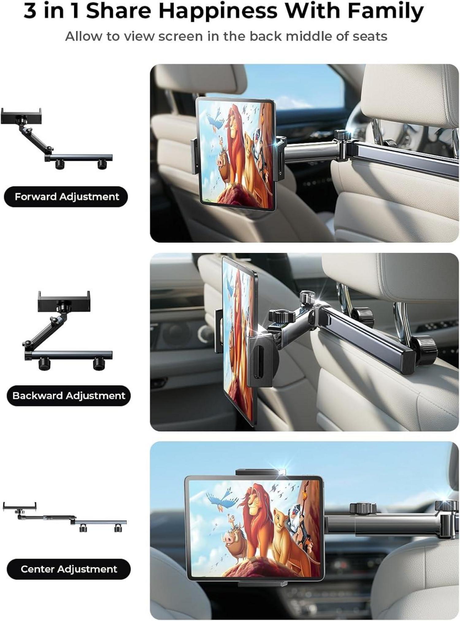 LISEN Tablet Halterung Auto Kopfstütze 4,7-13 Zoll iPad Switch Smartphone Universal