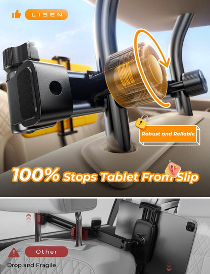 LISEN Tablet Halterung Auto Kopfstütze 4,7-13 Zoll iPad Switch Smartphone Universal