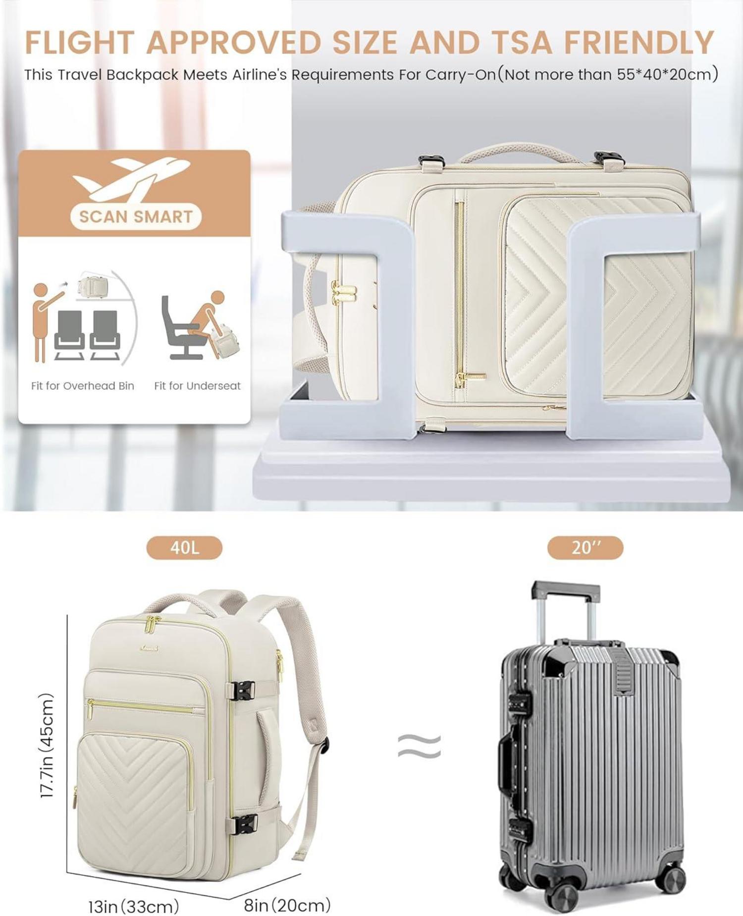 40L Reiserucksack Damen Handgepäck Wasserdicht Laptop 17 Zoll