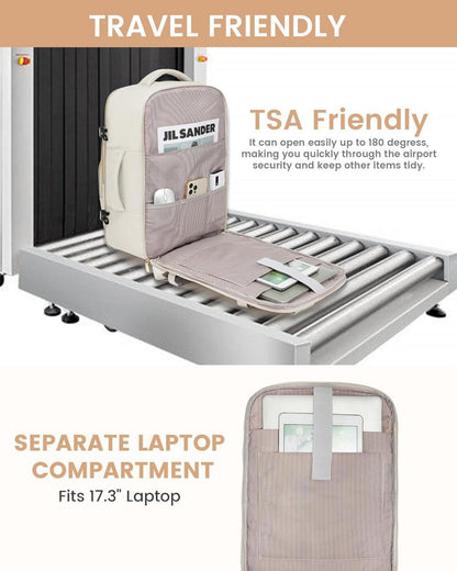 Reiserucksack Damen 40L Groß Handgepäck Flugzeug Laptop Rucksack 17