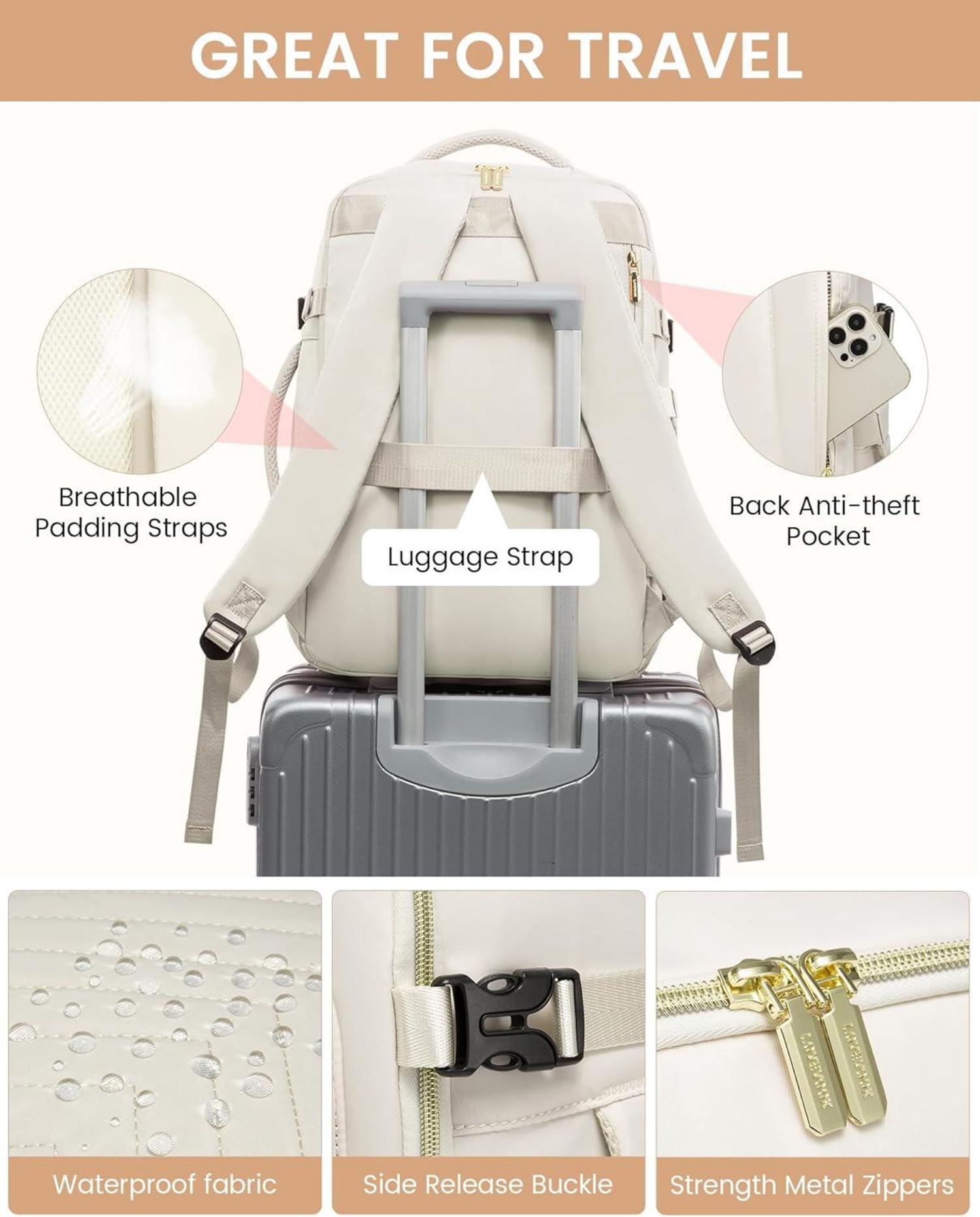 Reiserucksack Damen 40L Handgepäck Laptop Rucksack Wasserdicht Travel Backpack