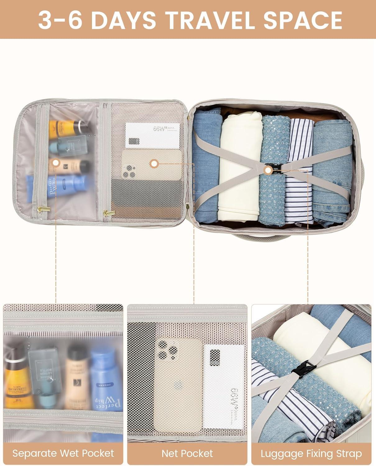 Großer Damen Rucksack 40L Handgepäck wasserdicht 17 Zoll Laptop Fach für Reise & Business