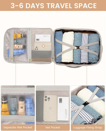 Großer Damen Rucksack 40L Handgepäck wasserdicht 17 Zoll Laptop Fach für Reise & Business