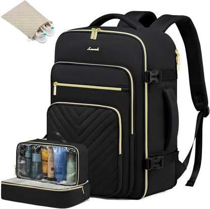 Handgepäck Rucksack 40L Schwarz Wasserdicht Laptop Reiserucksack