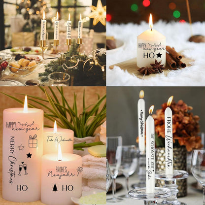 6 Stück Kerzentattoos Weihnachten Wasserschiebefolie DIY Geschenk