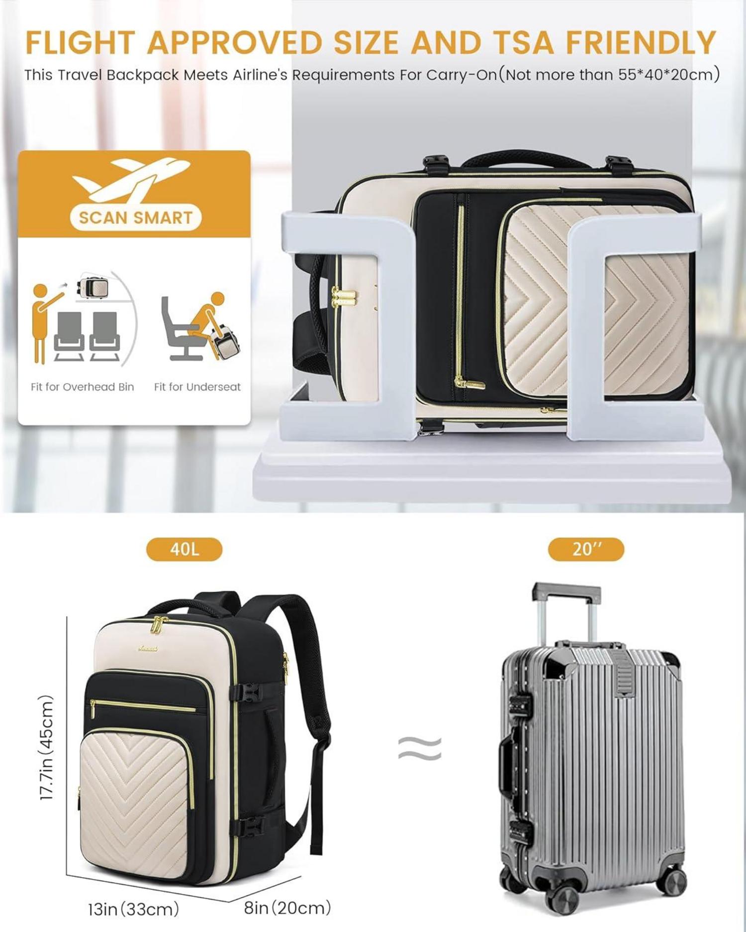 40L LOVEVOOK Reiserucksack Damen Handgepäck Rucksack Flugzeug