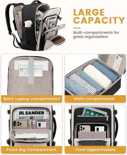 Handgepäck Rucksack Damen 40L Wasserdicht Laptop 17 Zoll Travel Backpack
