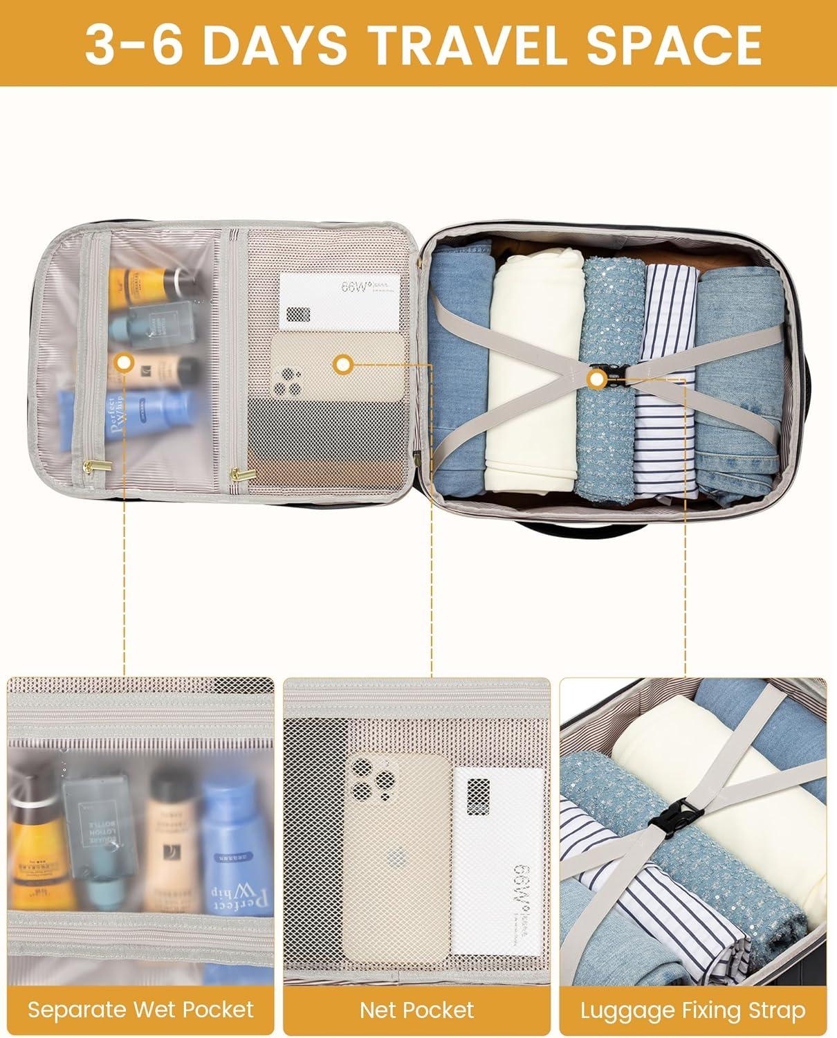 40L Reiserucksack Damen, Handgepäck Rucksack, Laptopfach, wasserdicht