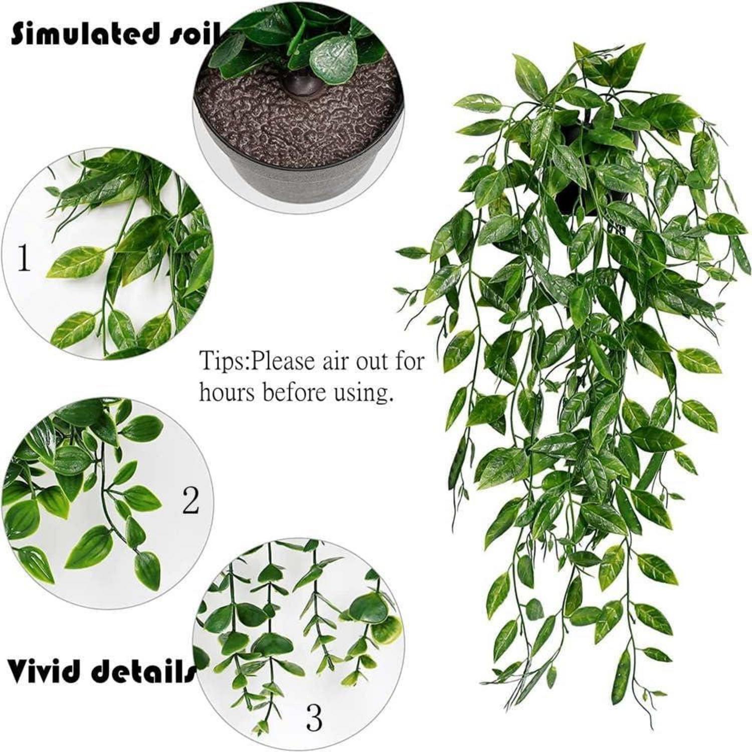 Künstliche Pflanzen Hängepflanzen Grün Dekoration Innenbereich Eukalyptus