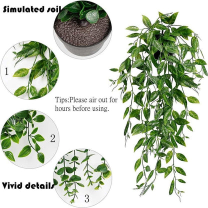 Künstliche Pflanzen Hängepflanzen Grün Dekoration Innenbereich Eukalyptus