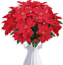 Künstlicher Weihnachtsstern Set Rot Kunstblumen Weihnachtsdeko