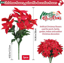 3er Pack Künstliche Weihnachtssterne Rot 38cm