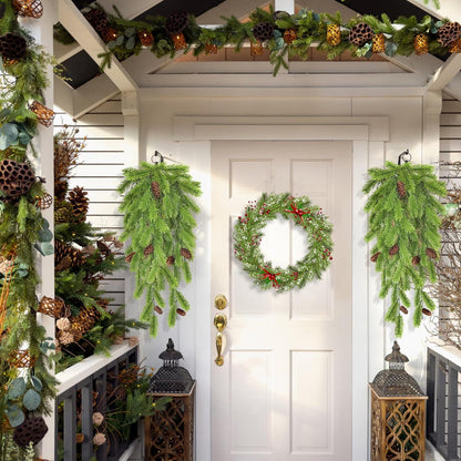 2er Set Künstliche Tannenzweige 74CM Weihnachtsdeko Grün