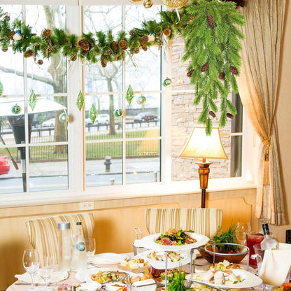 2er Set Künstliche Tannenzweige 74CM Weihnachtsdeko Hängend