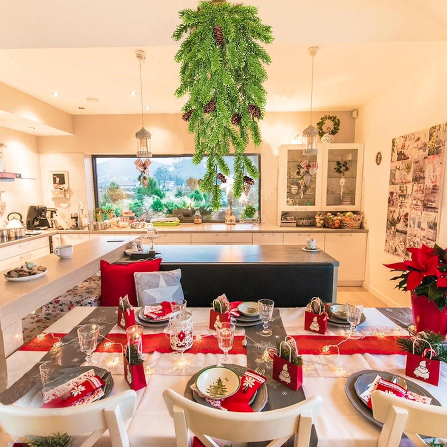 2er Set Künstliche Tannenzweige 74CM Weihnachtsdeko Hängend