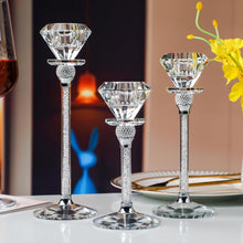 Kristall-Kerzenständer-Set Diamant-Design 3er 17/20/23cm