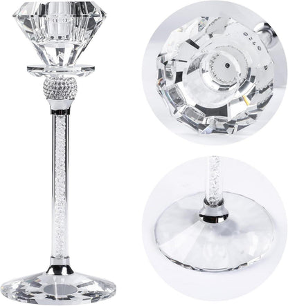 Kristall Kerzenständer Diamantform 3er Set 17/20/23cm